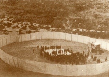 The fight took place within this makeshift arena on a sandbar near this historic marker which was dedicated in 2006. 