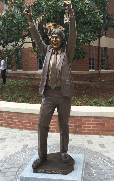 Statue dedicated to Jimmy Valvano on NCSU Campus