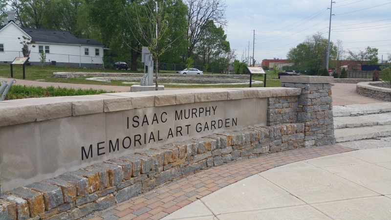 The entrance to the Isaac Murphy Memorial Art Garden