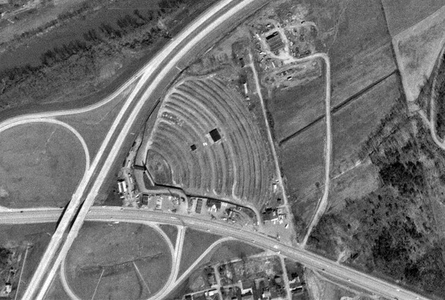 Aerial view of the drive-in, 1967