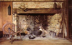 The fireplace (Courtesy of the Pilgrim John Howland Society)