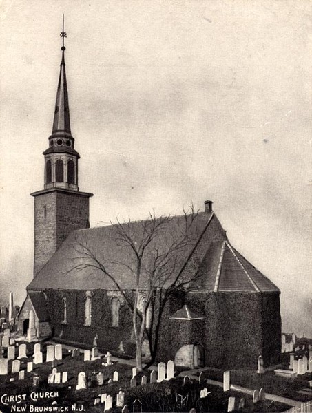 Historic image of the second Christ Church building (image from Christ Church New Brunswick)