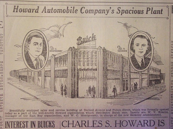 A newspaper advertising Howard Automobile Company.