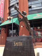 This bronze statue is located just outside the home plate gate.