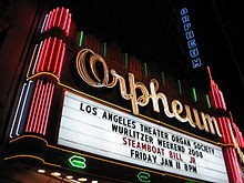 The Orpheum's neon sign.