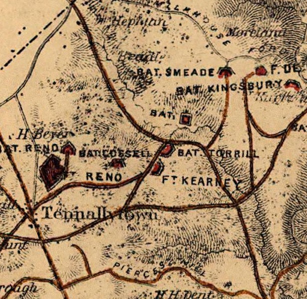 Close Up 1865 Map of the Fort Reno facility