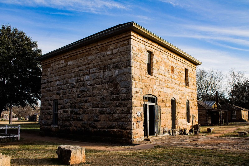 The Old Taylor County Courthouse, one of the several buildings at the village.