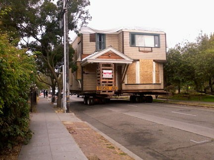 The Blood House being transported to Regent Street