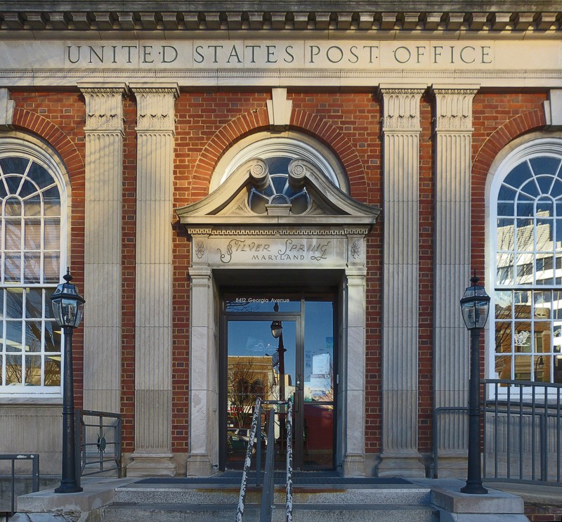 Historic Silver Spring Post Office Building by Allen C. Browne on HMDB.org (reproduced under Fair Use)