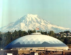 Tacoma Dome with Mt. Rainier in background