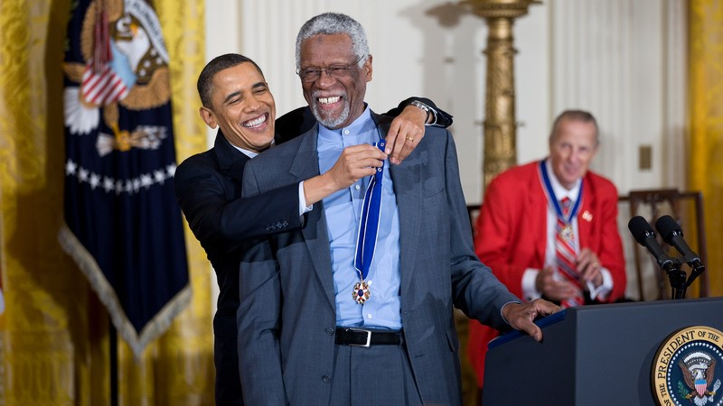 President Obama awarded Russell with the Presidential Medal of Freedom in 2011.