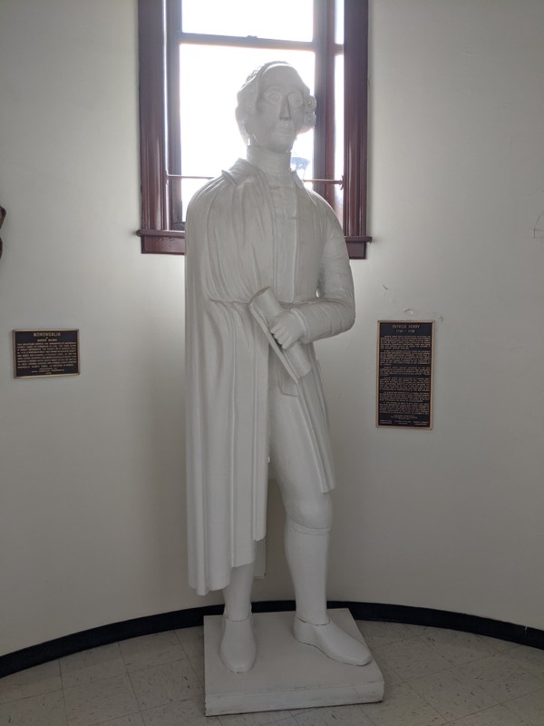 The statue of Patrick Henry in its present location