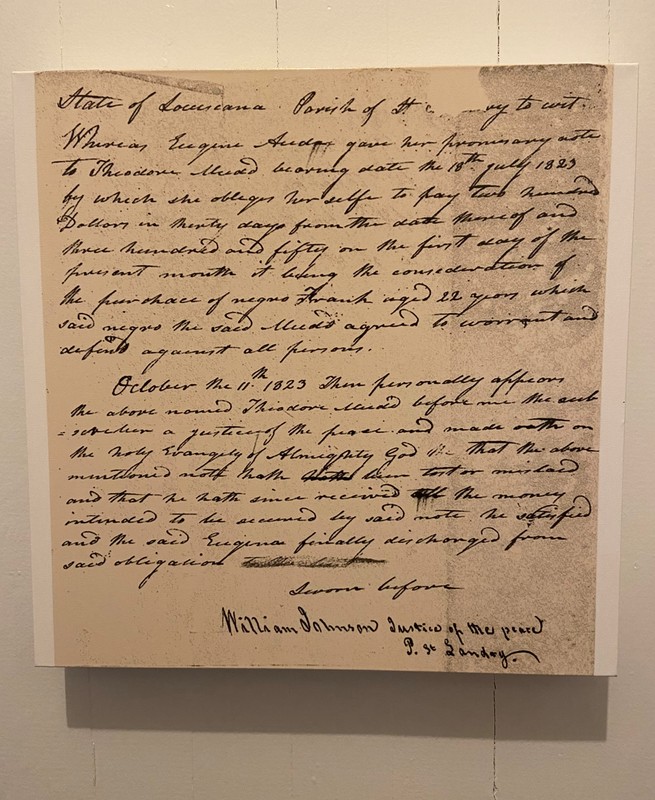 In 1823, Frank Hawkins was the first enslaved person bought by the Religious of the Sacred Heart in Grand Coteau. His prior slaveholder had brought Frank south from Maryland, separating him from his family. After several years in Grand Coteau, Frank learned that his wife and two children were now in the district.  Mother Xavier Murphy was able to purchase Jenny, Frank, Jr., and Ben, reuniting the family. 