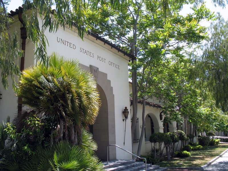 Local flora and fauna surround the U.S. Post Office building in Palo Alto.