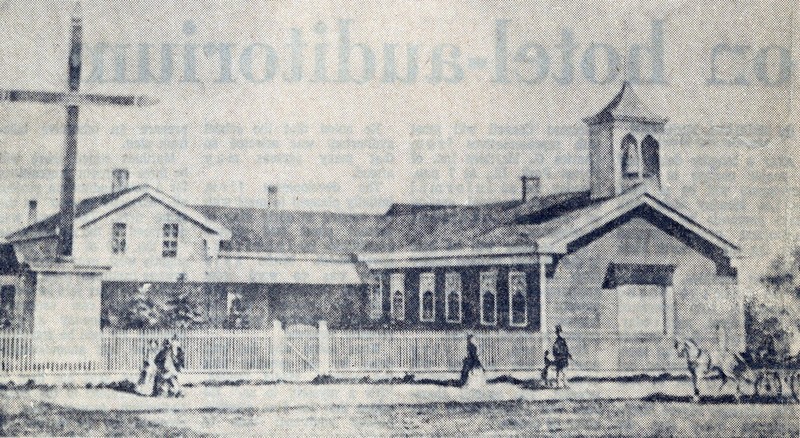 Artist's rendering of St. Louis Chapel, later renamed St. Joseph's Church, c. 1860s.