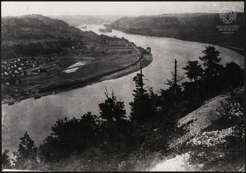 Aerial view of Coney Island, taken in 1888, photo courtesy of the Ohio County Public Library