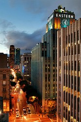 A night time shot with the Columbia on the right.