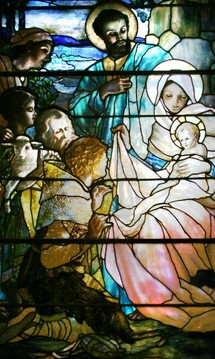 Stained glass window originally from Old St. Mark's Church