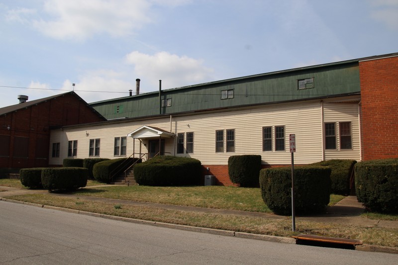 Outbuilding (the former site of Wheeling Stamping), facing SE, taken March 2017, photo courtesy of Christina Rieth