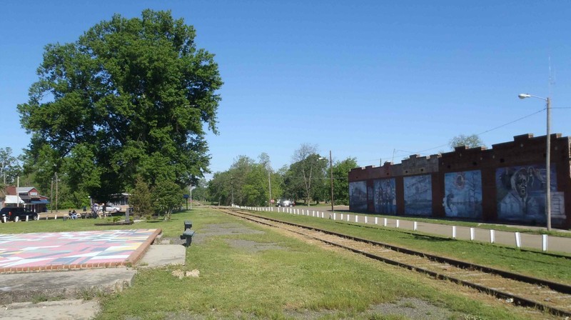 The remains of the train station near the marker where Handy first encountered the style of music he would later be credited with inventing. 