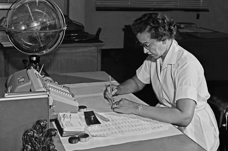 Katherine Coleman Johnson at work