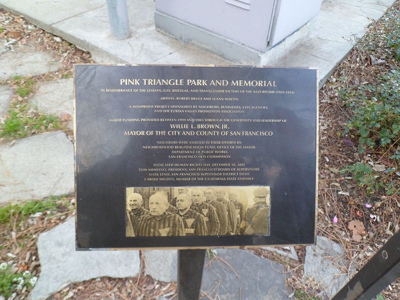 This plaque offers information about the memorial park which was dedicated in 2001. 