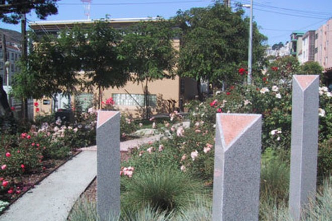 Eac of the pink triangles represents a thousand people who were murdered by the Nazis owing to the sexual orientation or status as transgender persons. 