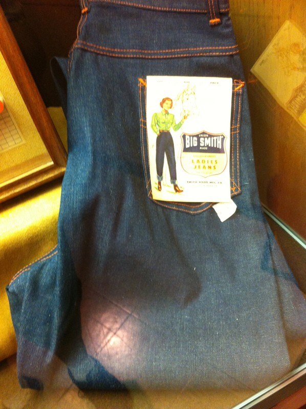 Big Smith was noted for its overalls and other denim casual wear through its decades of operation. This pair of ladies jeans, displayed in the 175th Anniversary of Carthage 2017 exhibit, were purchased by Marian Powers Winchester.