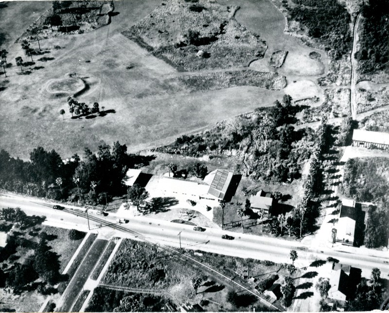 Coachman Station, former location of the McMullen-Coachman Log Cabin, Clearwater, Florida, circa 1940. 