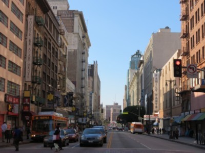 A shot of the Jewelry District taken looking down 7th Street.