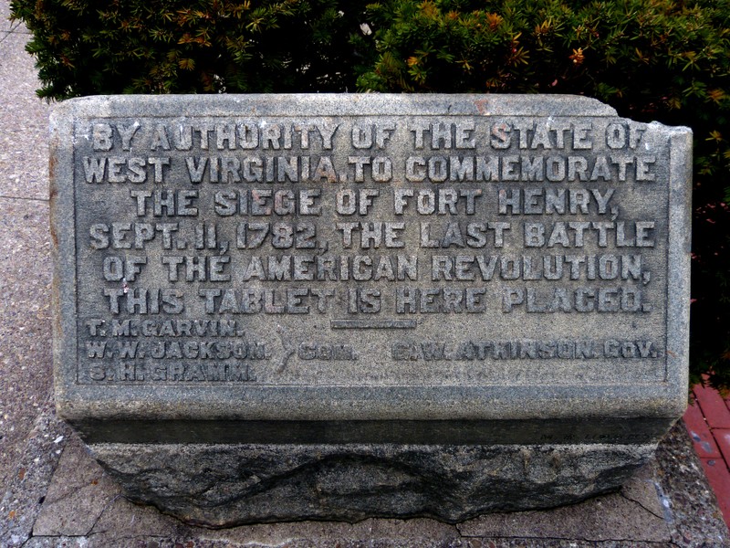 This Wheeling tablet was dedicated in the early 1900s to commemorate the siege of Fort Henry