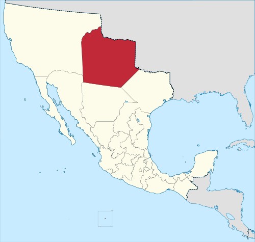 Spanish Empire's Mexico. The section in red was Santa Fe de Nuevo Mexico