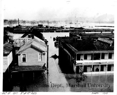 View from the Hotel Arthur during the 1913 flood 