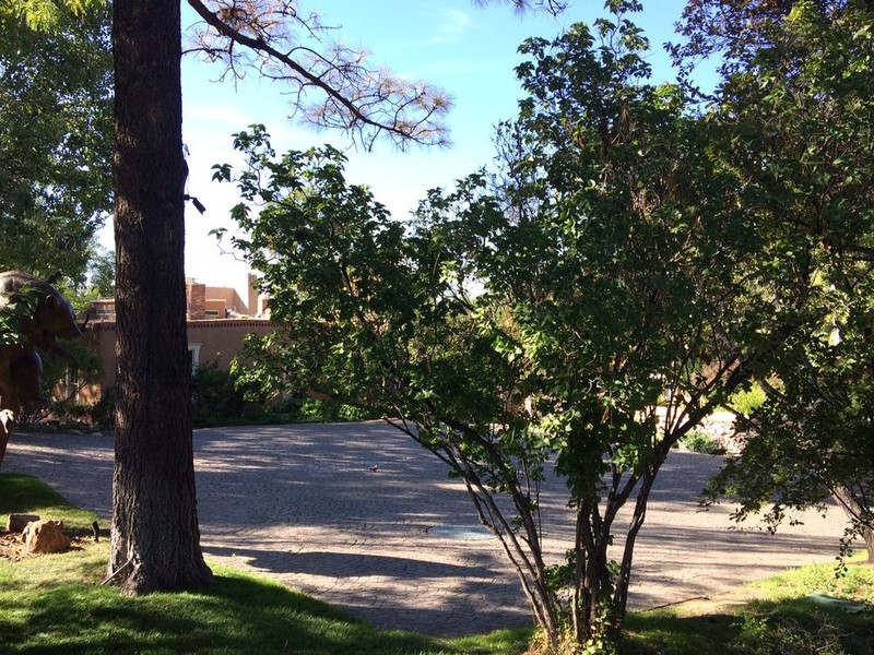 Due to it being a private residence, photos of the home look like this. Only parts of the house are allowed to be shown, through foliage, as to maintain privacy.