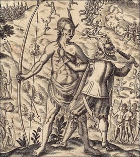 Drawing of Opechancanough captured by John Rolfe.
