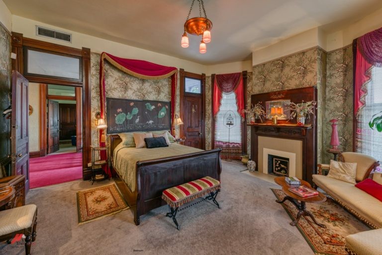 The mansion offers four bedrooms to guests.