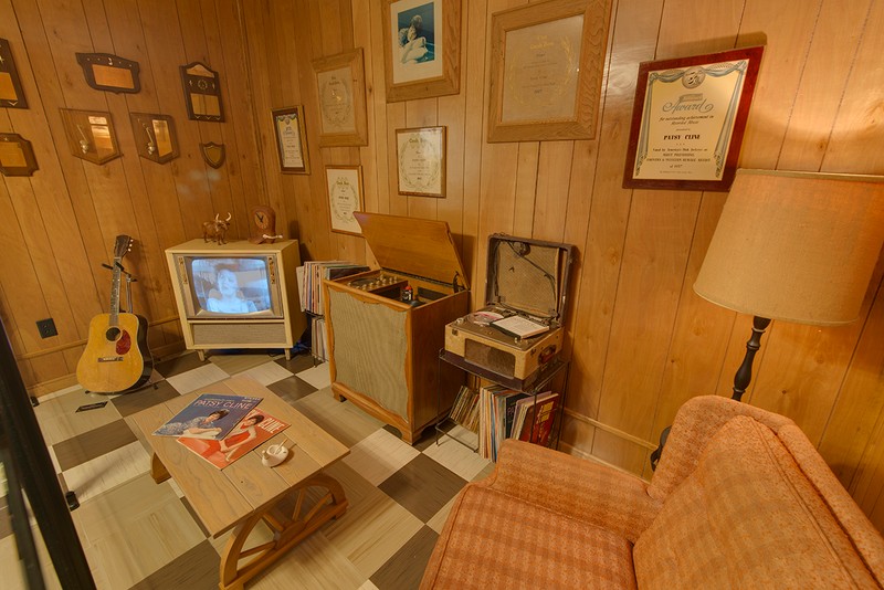 Reconstruction of Patsy's rec room in her suburban Nashville home, circa early 1960s