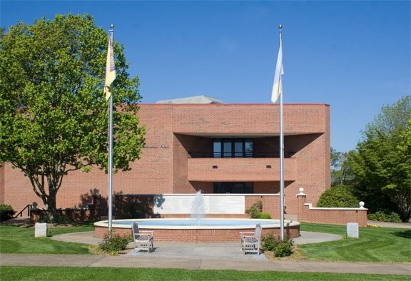 Mars Hill University Founders Memorial with Blackwell Hall behind it