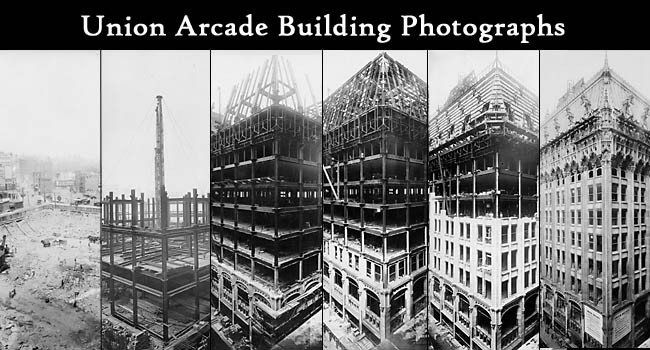 A series of photographs showing the then, Union Arcade, during construction.  