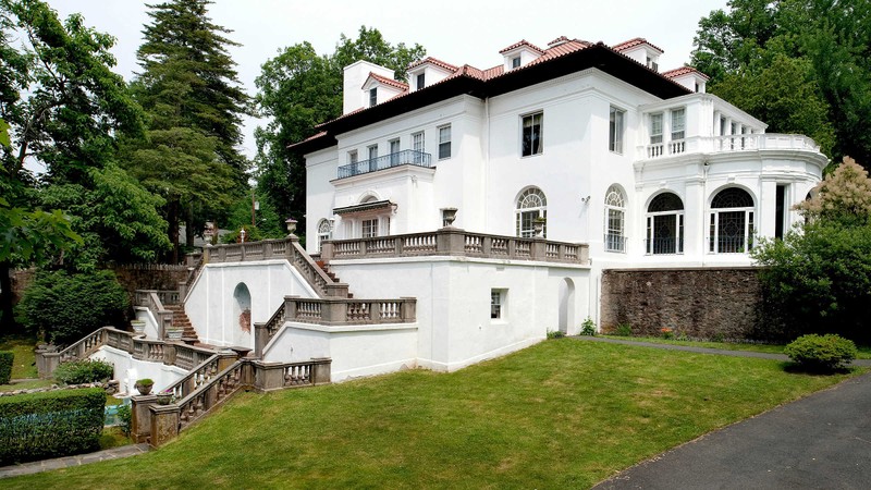 This is the rear elevation of the restored historical site of Madam C. J. Walker's residence, "Villa Lewaro" in Irvington, NY.