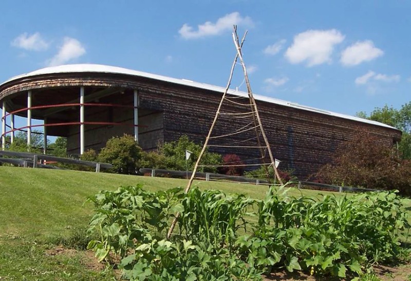 The Iroquois Indian Museum, which is built to look like a Haudenosaunee Longhouse.