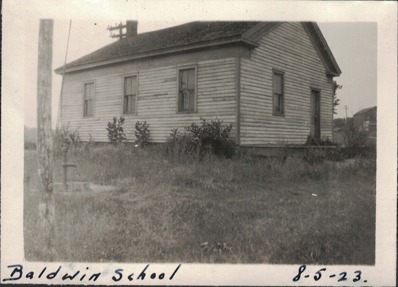 Old Baldwin School building, June 1923