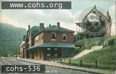 The Passenger Depot and original YMCA building from a ca. 1900 post card. From C&O Historical Society archives. 