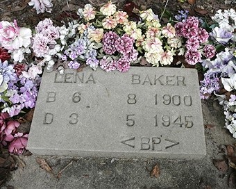 This is Baker's original grave marker at Mount Vernon Baptist Church Cemetery in Cuthbert, Georgia. 