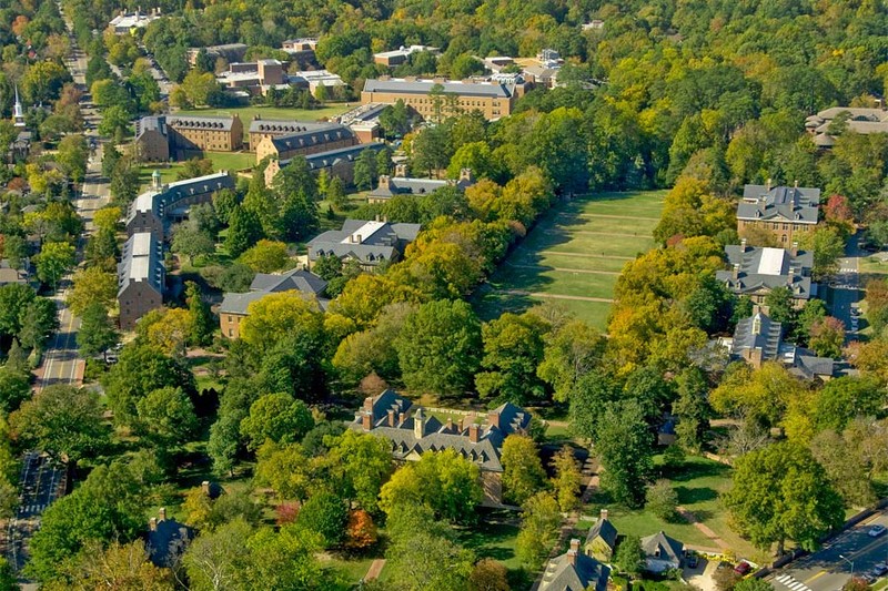 Aerial view of the college campus. Image obtained from Flickr.  