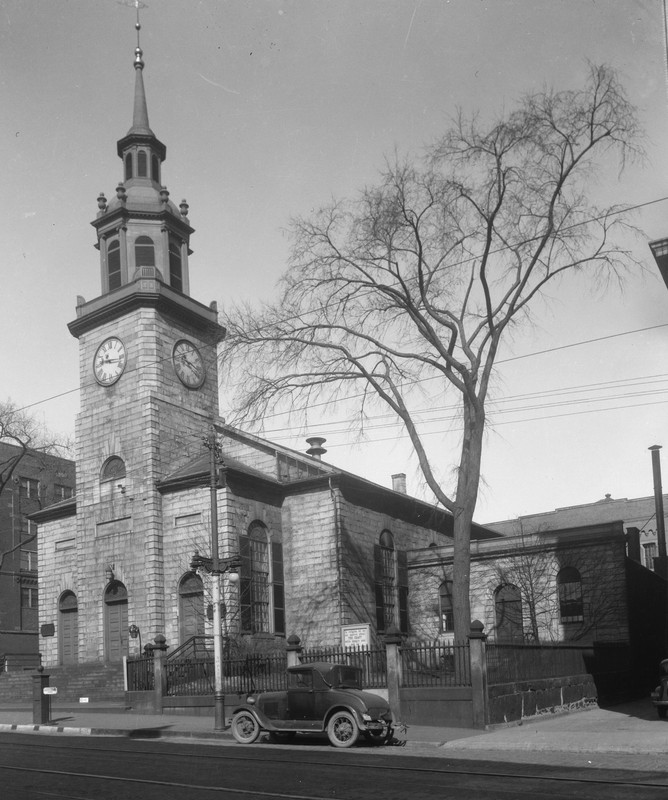 Congress Street's First Parish Church on 27th of April, 1936, Photograph provided by the National Park Service