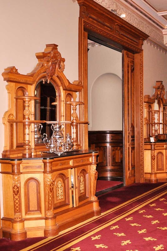 The cabinetry of the Dining Room