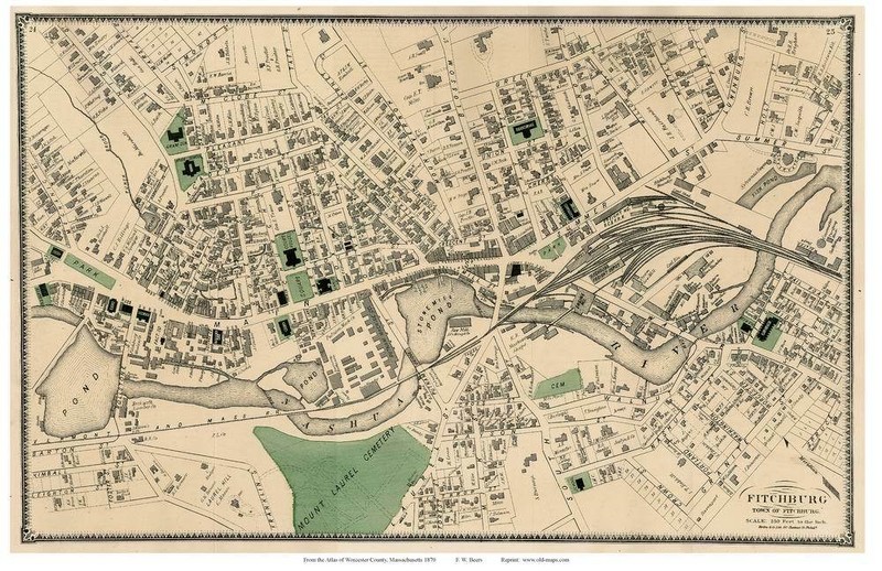 Map shows millpond where Crocker Field is now located