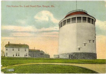 Illustration of the Thomas Hill Standpipe, provided by bangorwater.org