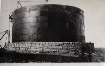 Photograph of the Standpipe under construction, provided by bangorwater.org